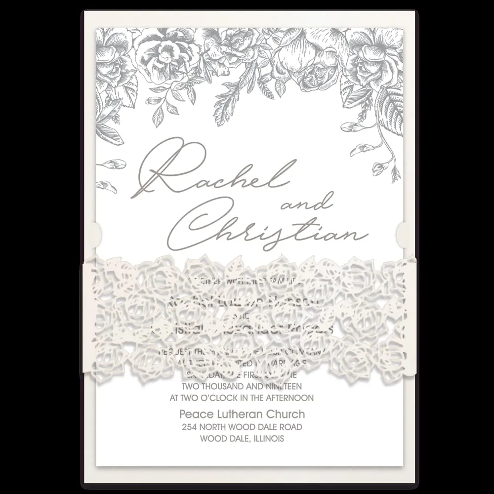 Roseline Fancy Luxury Suite & Laser Cut Wedding Invitation