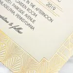 Golden Carvings Foil Fancy Luxury Wedding Invitation