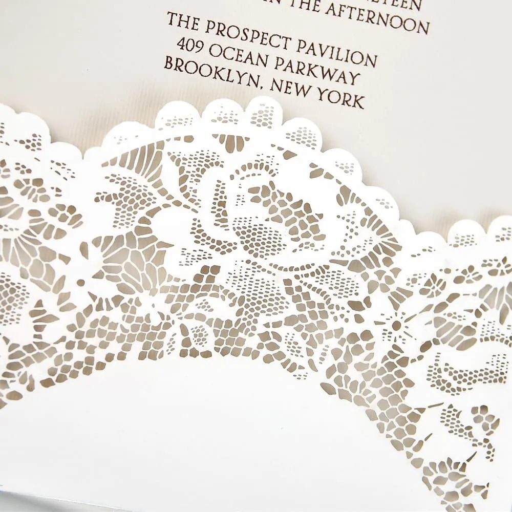 Chantilly Lace Fancy Luxury & Laser Cut Wedding Invitation