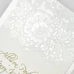 Mechlin Lace Fancy Luxury Wedding Invitation