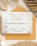 Handmade Flower Silhouettes Simple Flat 5x7 Wedding Invitation