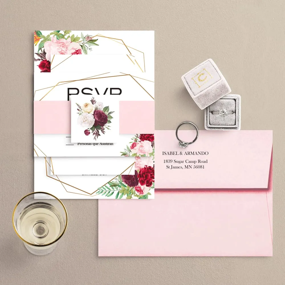 Floral and Geometric Spanish & English Elegant Flowers
