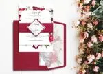 Red Diamond Spanish & English Elegant Wedding Invitation