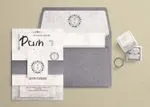 Rustic Silver Spanish & English Elegant Wedding Invitation