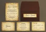 Rustic Burgundy Spanish & English Elegant Wedding Invitation