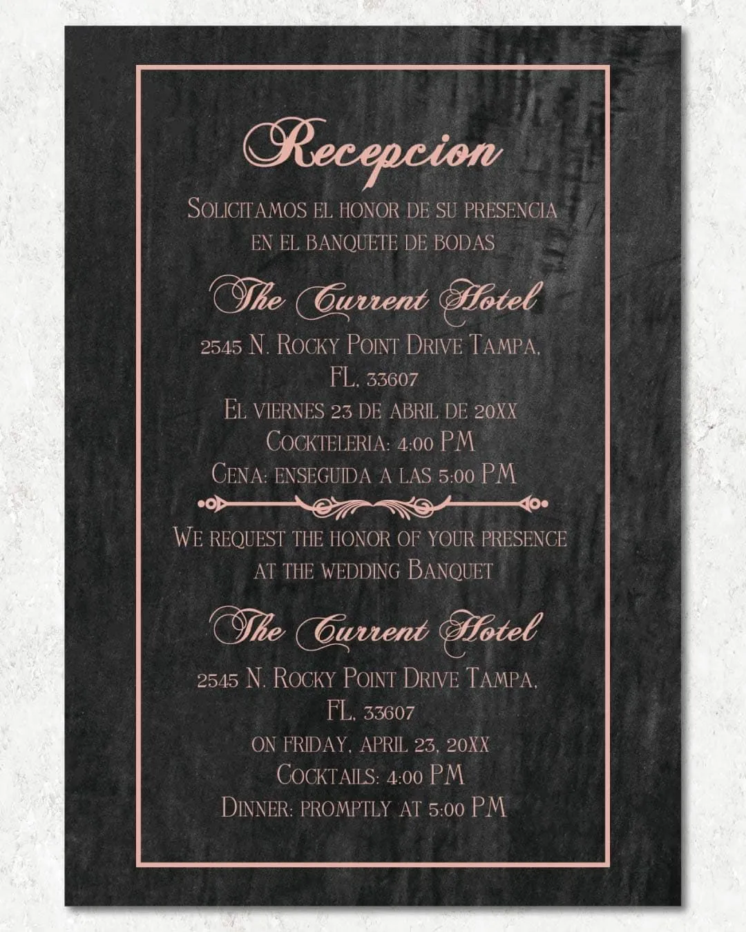 Elegant Pink Foil Wedding Invitation
