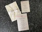 CL-WRAP-57 M-M Ivory Lotus Seeds Laser Cut Wedding Invitation