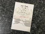 CL-PF-57 MMM White Peacock Feather Pocket Laser Cut Wedding Invitation