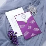 CL-SLIDER-58 M-N Midnight Peony Tall Slider Laser Cut Wedding Invitation