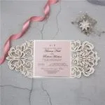 CL-WRAP-66 MPM White Table Setting Lace Laser Cut Wedding Invitation