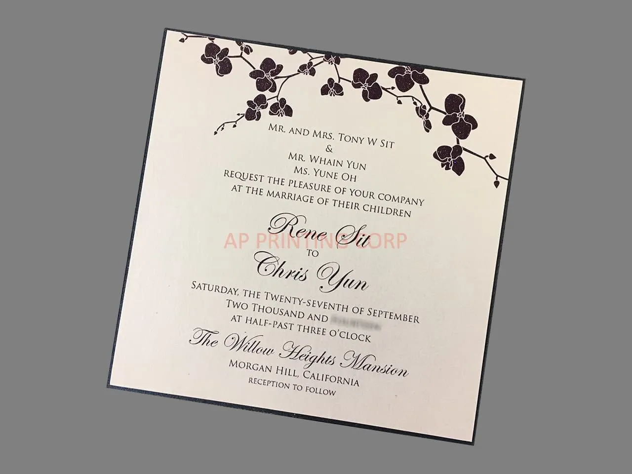 Blush Rose Tri-Fold Laser Cut Pocket Wedding Invitation