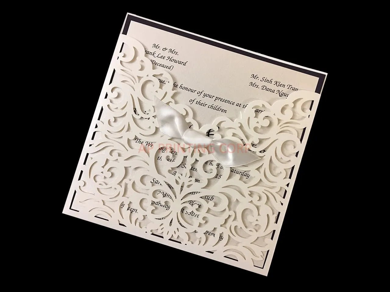 Exquisite Flower Laser Cut Wedding Invitation