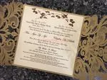 Blush Laser Cut Envelope with Glittery Border Wedding Invitation