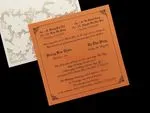 Burgundy and Gold Vine Laser Cut Wrap Wedding Invitation