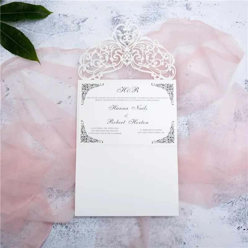 CL-WRAP-66 M-M Midnight Variety of Flowers Laser Cut Wedding Invitation