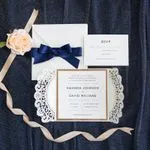 CL-WRAP-66 M-N White Brush Leaves Wrap Laser Cut Wedding Invitation