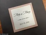 Dark Grey and Nude Vintage A7 Himalaya Pocket Wedding Invitation