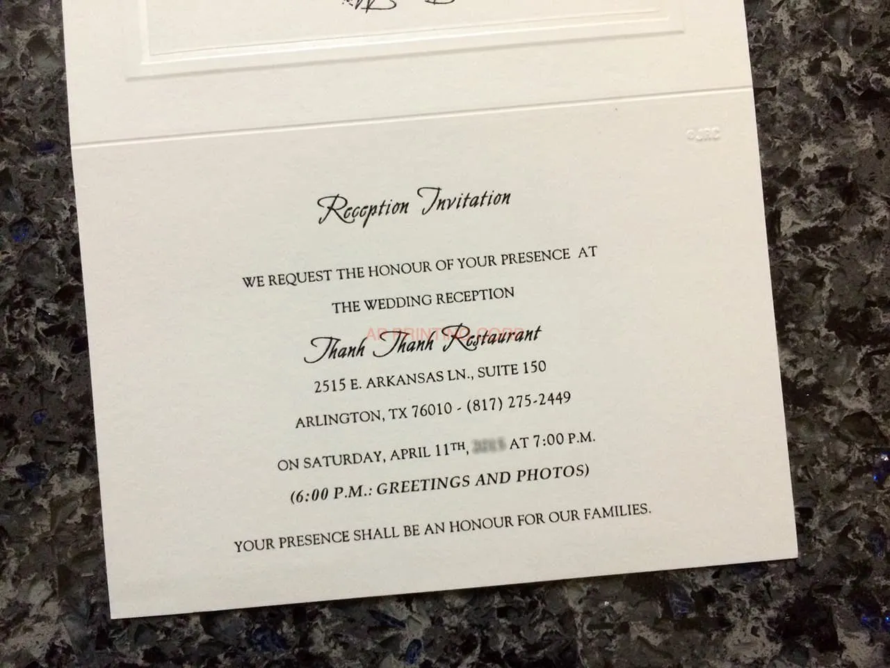K781 [I-10] Vietnamese & English Wedding Invitation