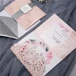 Gorgeous Lace Foil Laser Cut Wedding Invitation