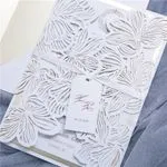 Luxurious Eiffel Tower Laser Cut Wedding Invitation