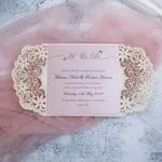 Metallic Gold Laser Cut Pocket Wedding Invitation