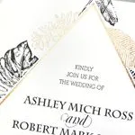 Copper Leaves Foil Fancy Luxury Wedding Invitation