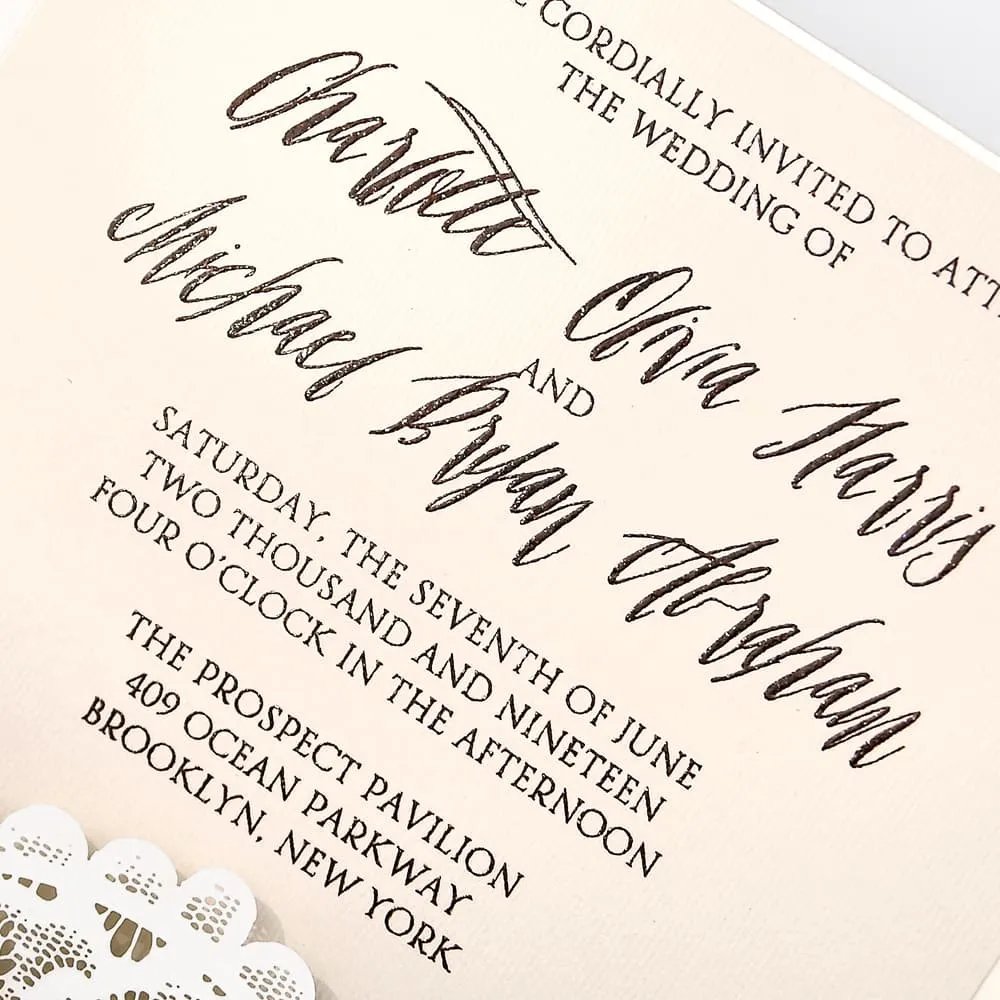 Chantilly Lace Fancy Luxury & Laser Cut Wedding Invitation