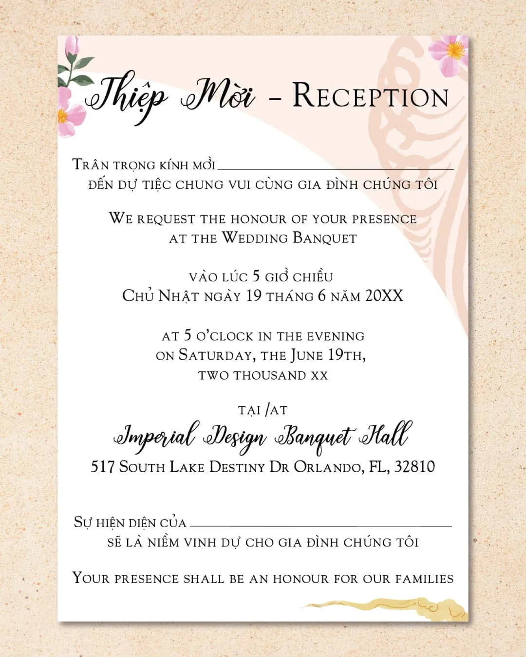 Vellum Wrapped Vietnamese & English Wedding Invitation