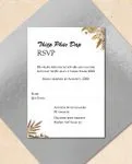 Boho Brown Branches Vellum Wrapped Vietnamese & English Wedding Invitation