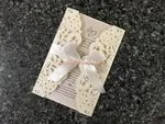 CL-WRAP-57 M-M Ivory Lotus Seeds Laser Cut Wedding Invitation