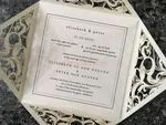 Burgundy Rose Laser Cut Wrap Wedding Invitation