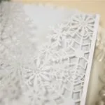 CL-SLIDER-66 MMM White Fleur De Lis Laser Cut Wedding Invitation