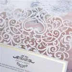 CL-WRAP-66 M-N Midnight Fleur De Lis 4 Peel Laser Cut Wedding Invitation