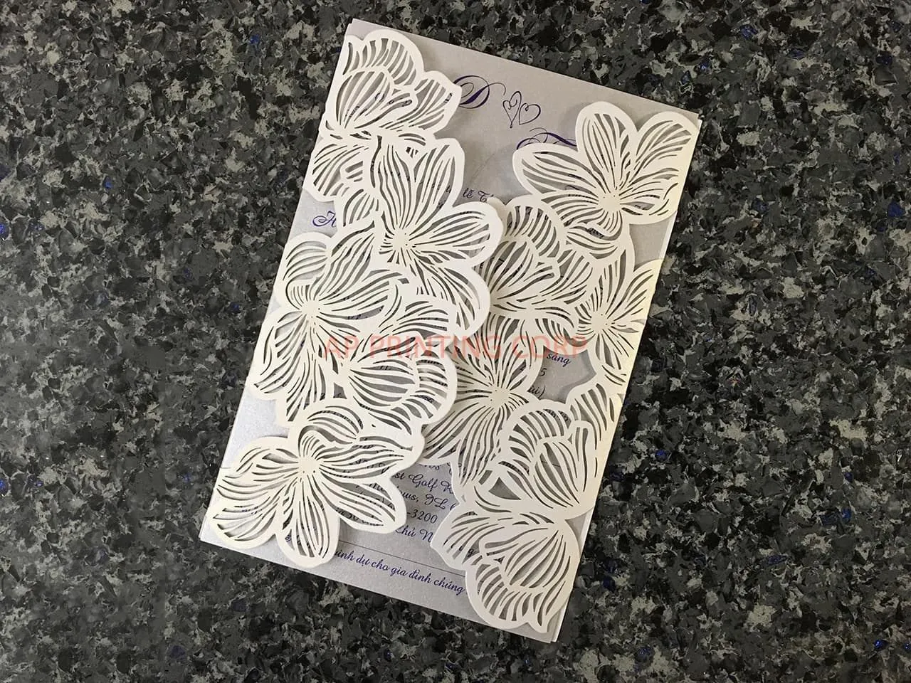 CL-BF-57 M-M Bronze Tree of Love Laser Cut Wedding Invitation