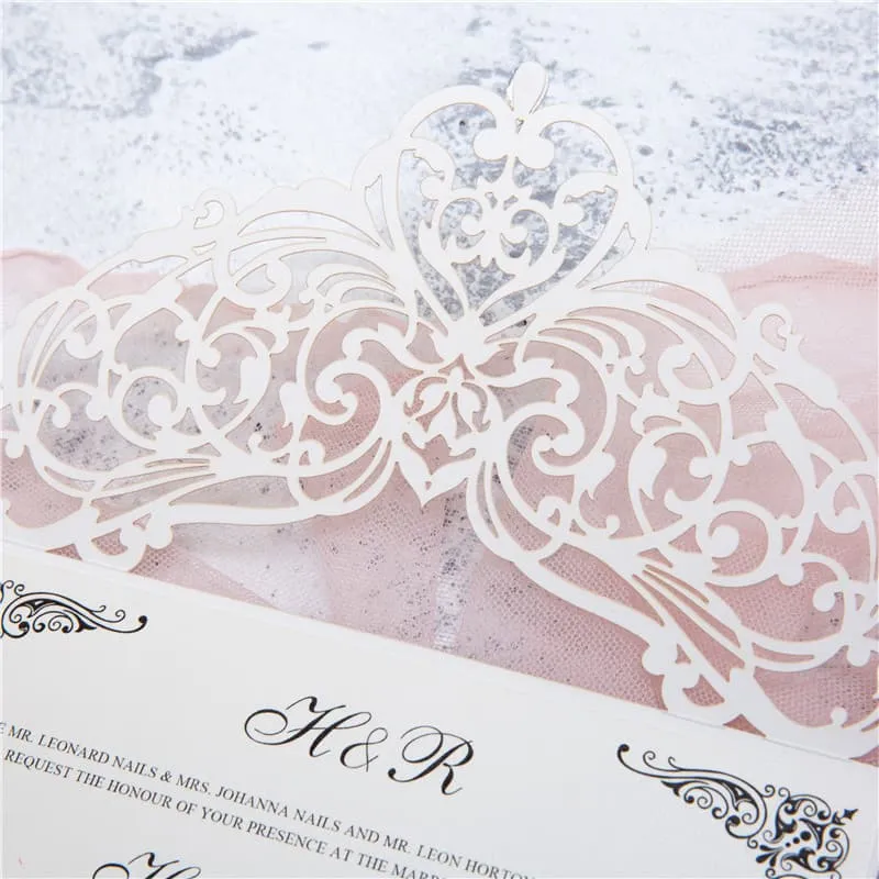 CL-WRAP-66 M-M Midnight Variety of Flowers Laser Cut Wedding Invitation