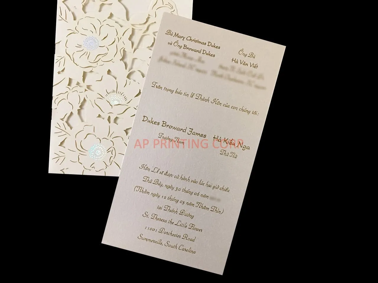Gorgeous Lace Laser Cut Wedding Invitation