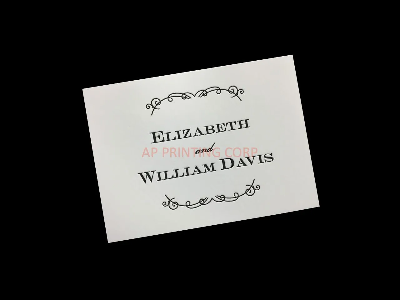 Letterpress Swirls [CC-90] Fancy Luxury Wedding Invitation