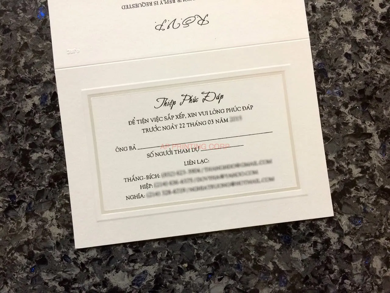 K781 [I-10] Vietnamese & English Wedding Invitation