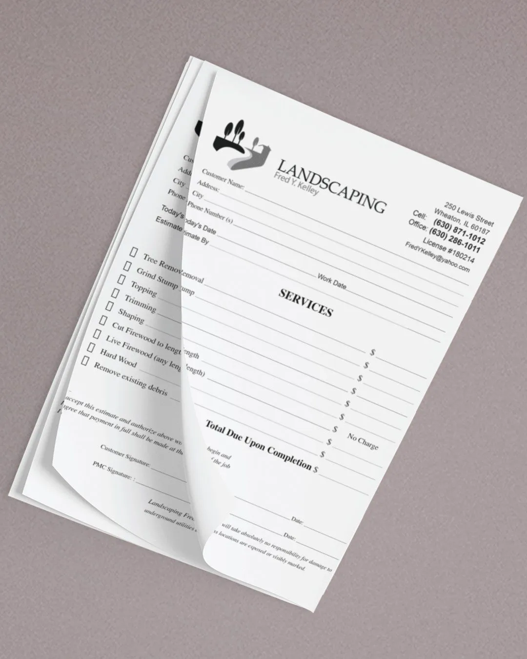 Simple Monochrome Design Carbonless Forms (Invoice)