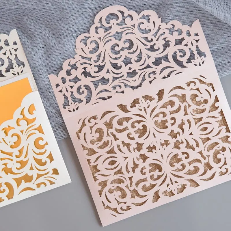 Gold Love Tree Laser Cut Wedding Invitation