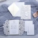 Luxurious Eiffel Tower Laser Cut Wedding Invitation