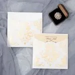 Rustic Lace Glittery Laser Cut Wedding Invitation