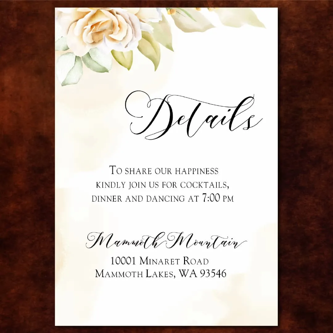 Watercolor Gold Wedding Invitations Elegant Flowers