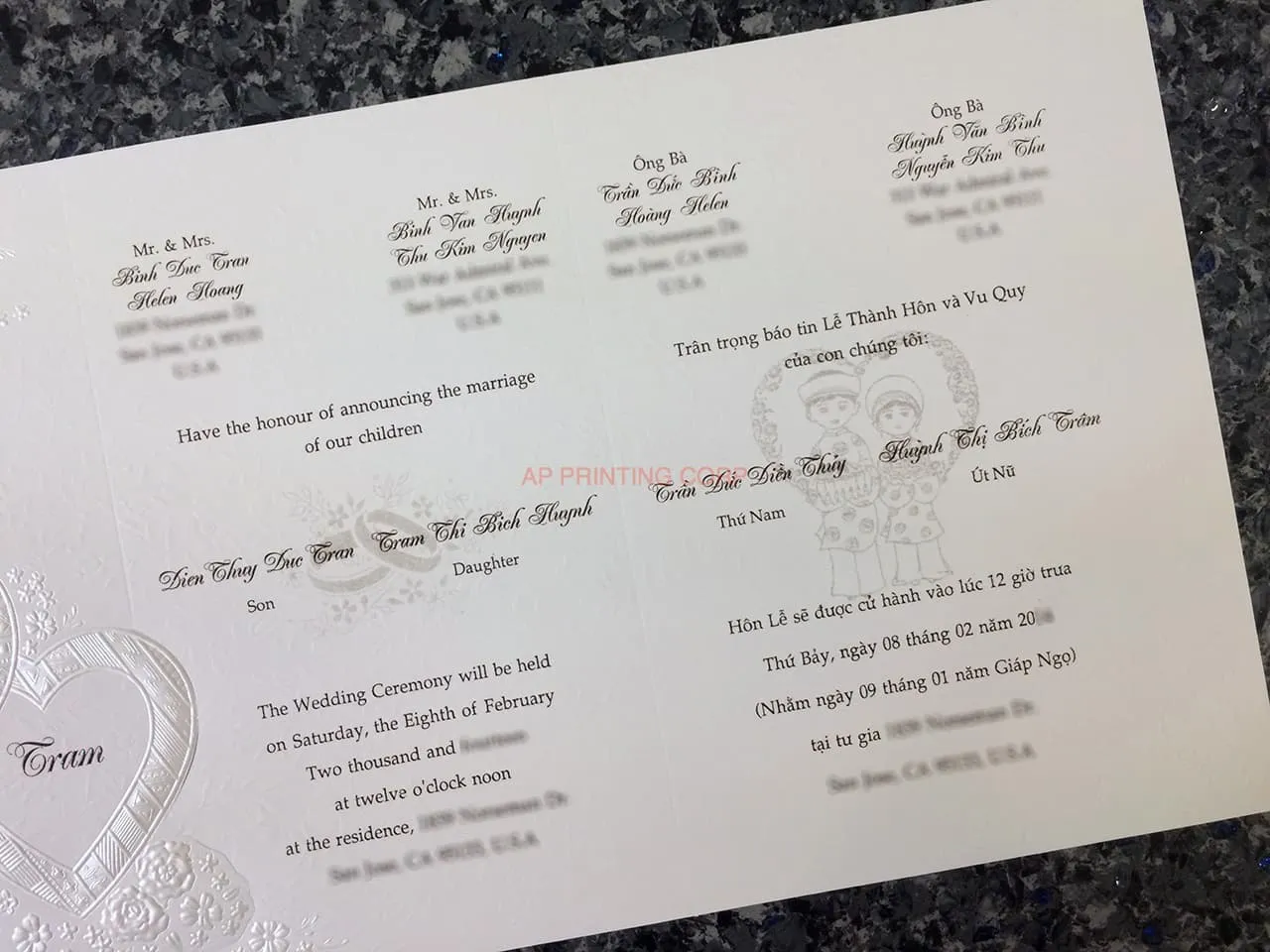 K9899 [I-11] Romantic Simplicity Hearts Wedding Invitation