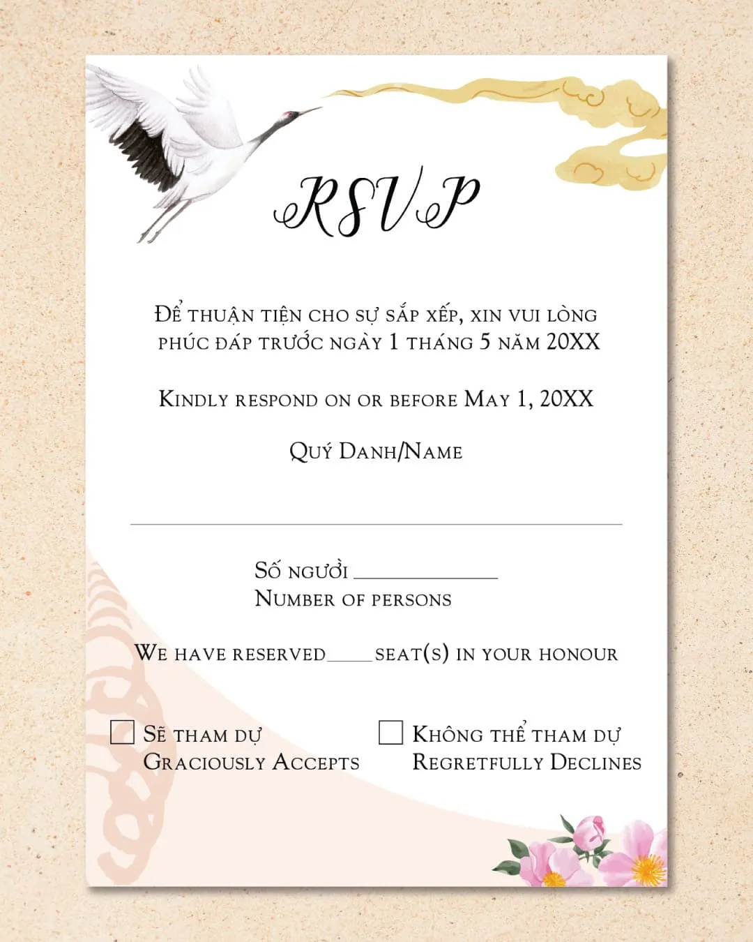 Vellum Wrapped Vietnamese & English Wedding Invitation