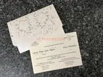 Gold Heart Flourish Pocket Laser Cut Vietnamese & English Wedding Invitation