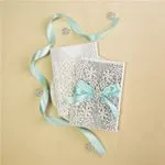 CL-SLIDER-66 MMM White Fleur De Lis Laser Cut Wedding Invitation