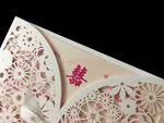Blush Lace Crown Laser Cut Wedding Invitation