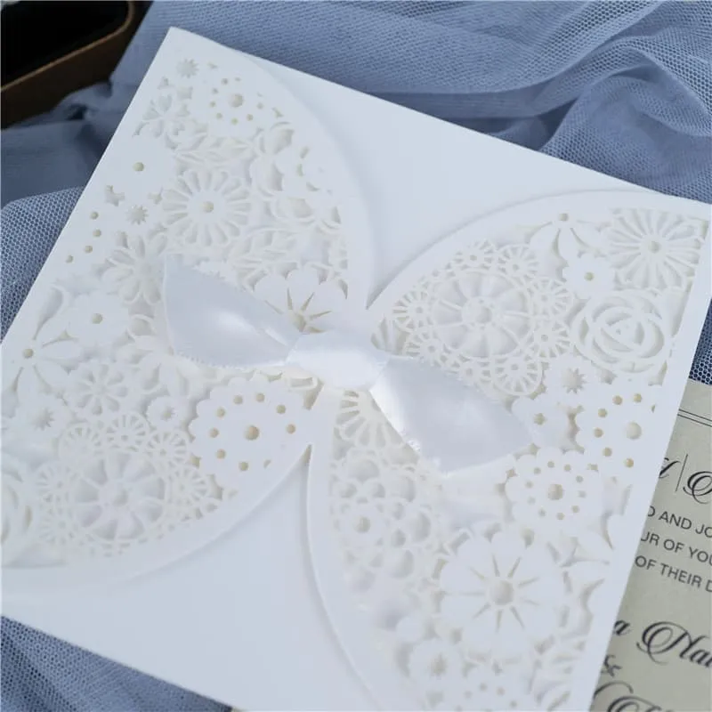 CL-SLIDER-58 M-M Red Peony Tall Slider Laser Cut Wedding Invitation