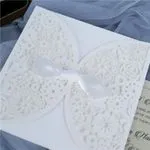 CL-SLIDER-58 M-M Red Peony Tall Slider Laser Cut Wedding Invitation